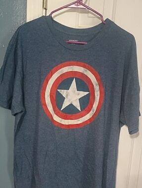 Marvel Captain America Shield Short Sleeve Tee - Blue, Red, White